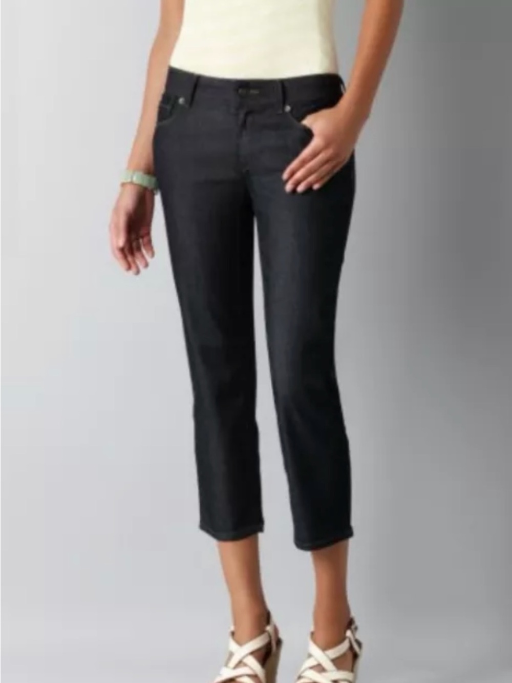 New Ann Taylor Loft Petites Modern Cropped Jeans in Rinse Wash OP